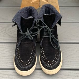THAKOON ADDITION Warwick 3 Sneakers Shearling Lined Whip Stitch Stud Detail